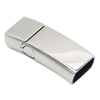 Popular 316L Stainless Steel Silver/Matt Silver Laser Logo Flat Clasp 12X6mm with Srews to Fix The Leather Cord