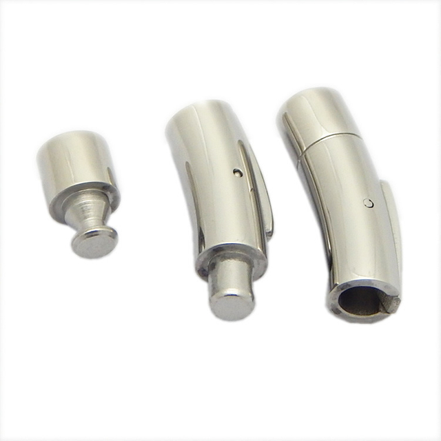 3mm 4mm 5mm 6mm Three Parts Removable Never Fade 316 Stainless Steel Round Bracelet Clasps Adjustable