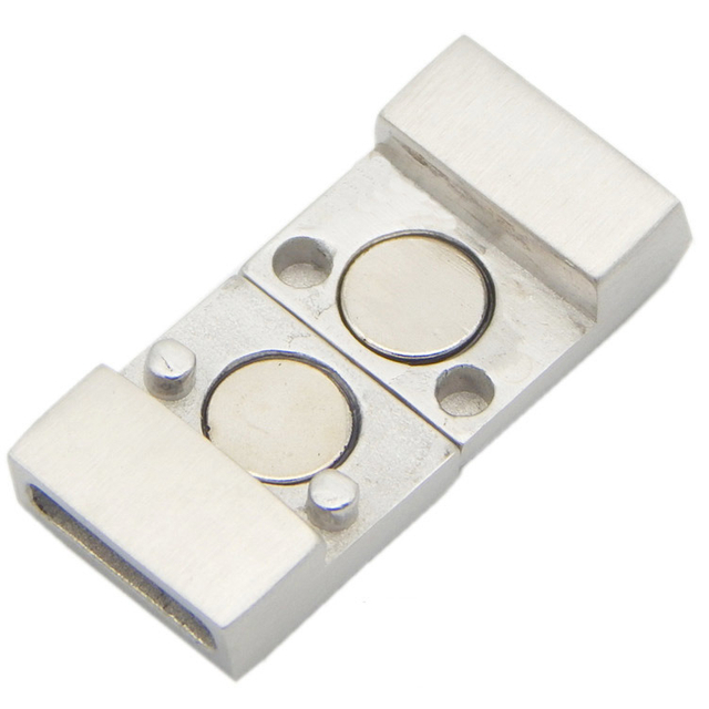 Three Colors Smooth Flat Stud Stainless Steel Watch Clasp Buckle with Hole 10mmx2.6mm for Braid Leather