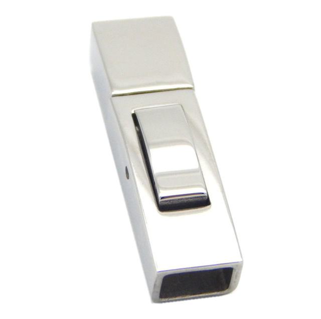 5*3mm Push Button Stainless Steel Clasp Flat Leather Connector