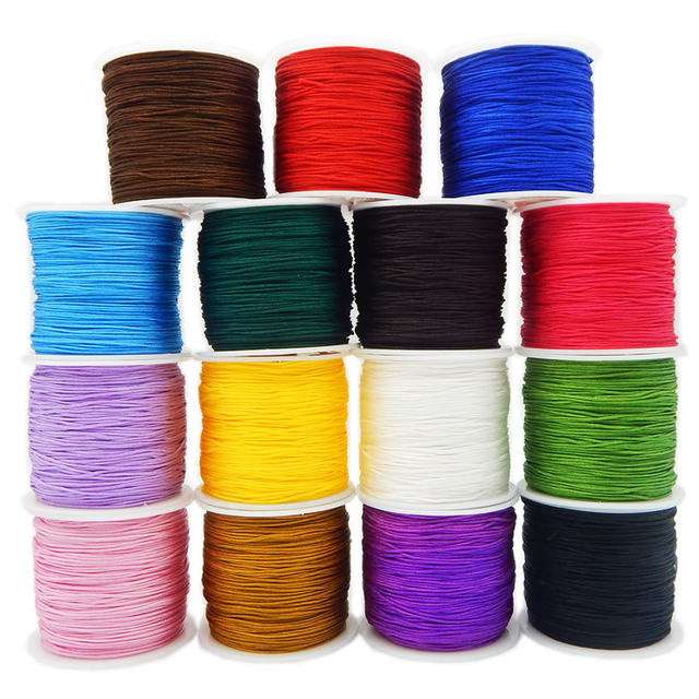 Jade Thread 0.8mm Nylon Cord Thread Chinese Knot Cord Handmade Braided Thread for Bracelet Making