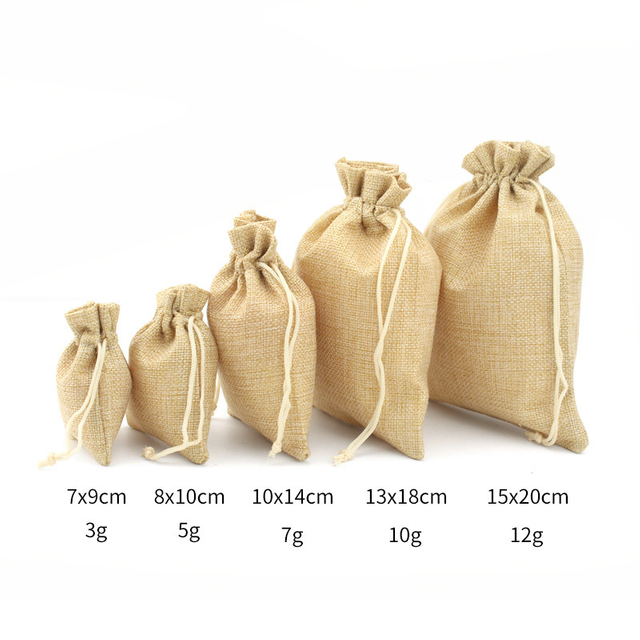 Cotton Canvas Fabric Linen Gift Packaging Pouch Soft Cotton Drawstring Bag