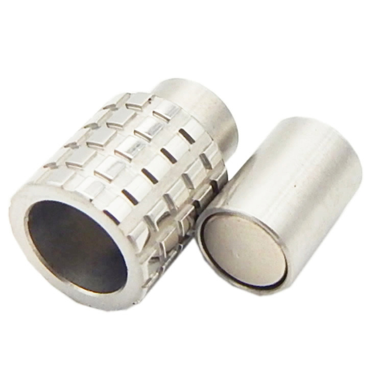 Wholesale Stainless Steel 18 X 10 mm Hinged Magnetic Jewelry Clasp with Grain for Bracelet and Necklace