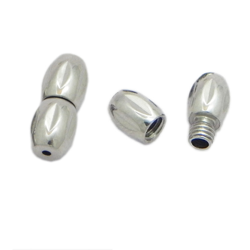 316L Stainless Steel Screw Round Bead Twist Clasp for Pearl Jade Necklace and Bracelet