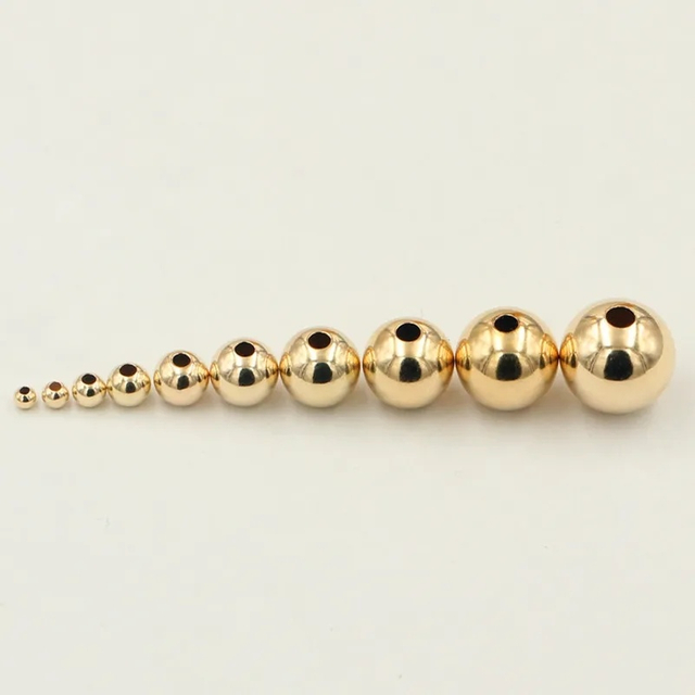 Jewelry Accessories 2mm 3mm 4mm 5mm 6mm 8mm 18K Gold Filled Beads Round Spacer Beads
