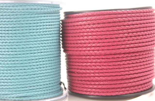 Wholesale Factory Genuine Leather Braided Cord 3/4/5/6/7/8/9/10mm Round Braided Rope for Jewelry DIY Making