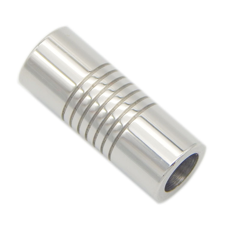 Leather Lace Holder Straight Stainless Steel Jewellery Clasps with Stripes Fits 2/3/4/5/6/7/8 mm Leather Cord