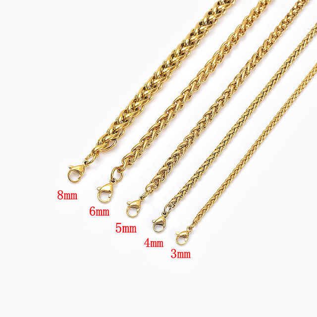 3/4/5/6/8mm Length Stainless Steel 304 Dragon Bone Water Wave Chain Necklace Chain Jewelry
