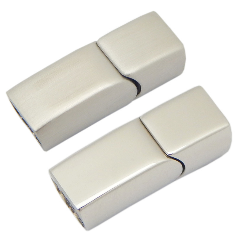 Double Inner Hole 3mm 4mm Stainless Steel Magnetic Clasps for Leather Rope