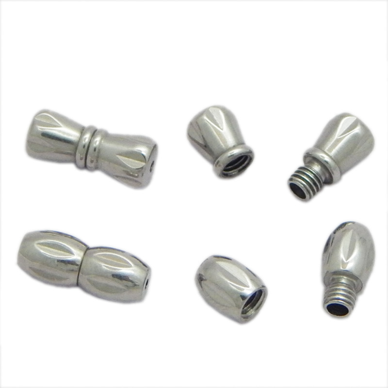 316L Stainless Steel Screw Round Bead Twist Clasp for Pearl Jade Necklace and Bracelet