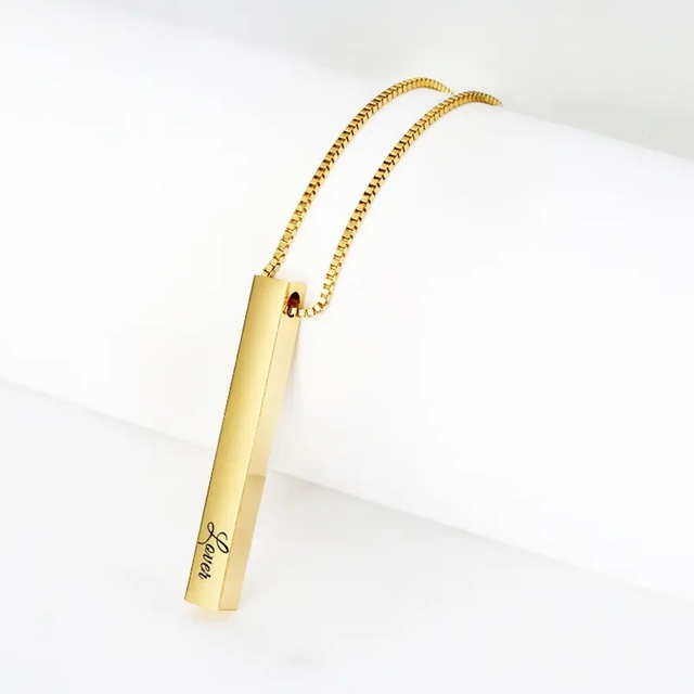 Factory Directly Sale 5*40mm Top Selling Stock Items Lover Incentive Silve Gold Bar Necklace