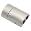 Double Inner Hole 3.5mm Half Round Shape Stainless Steel Magnetic Clasps for Leather Rope