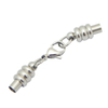 DIY Stainless Steels Silver 2mm 3mm Leather Rope Chain Lobster Screw Twist Clasp