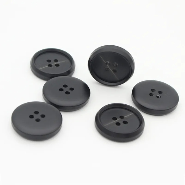 High Quality Custom Logo Laser Engraved 4 Hole Polyester Resin Button