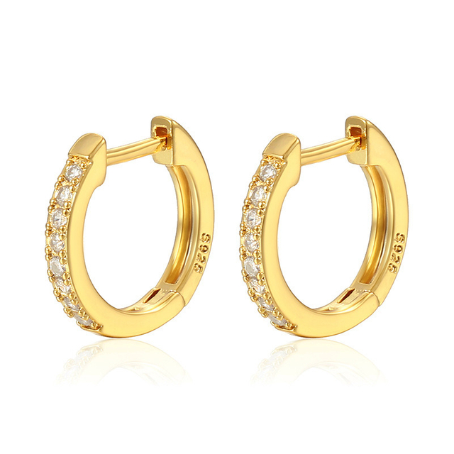 Stainless Steel Gold Plated Earrings Women Men Zircon Designer Earrings Jewelry