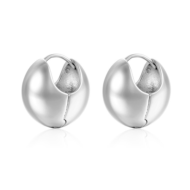 Wholesale Custom Unique Smooth Surface Stainless Steel Gold Color Small C Shape Earrings for Women