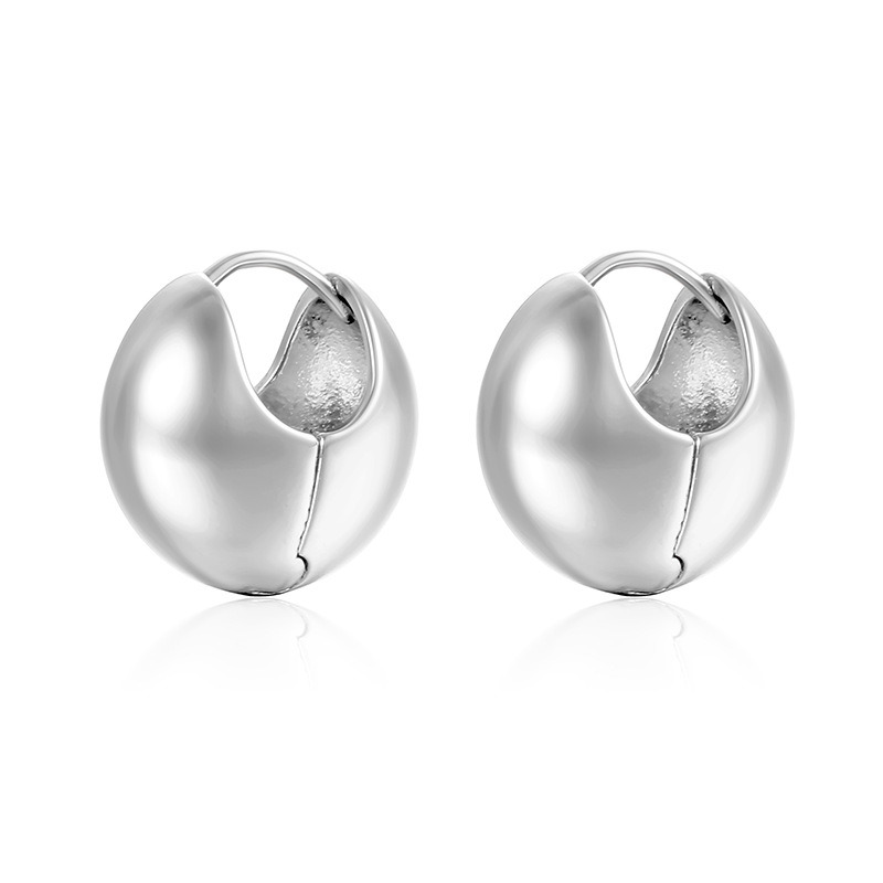 Wholesale Custom Unique Smooth Surface Stainless Steel Gold Color Small C Shape Earrings for Women