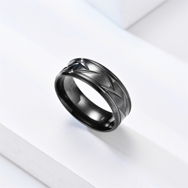 New Arrival European and American Striped Ring Minimalist Couple Stainless Steel Ring