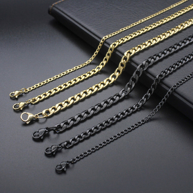 Hot-Sale Curb Cuban Link Chainstainless Steel Necklace for Men Women