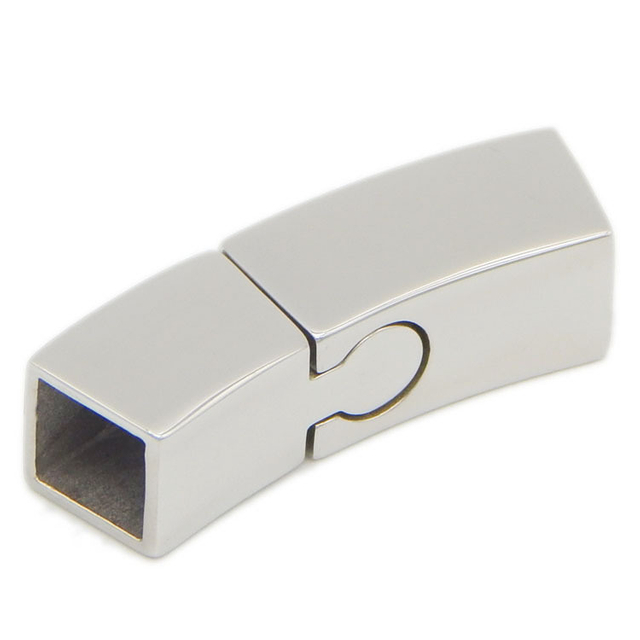 China Jewelry Bracelets Findings Square Hole Stainless Steel Claps Locks for 6mm 8mm Round Leather Cord Connector