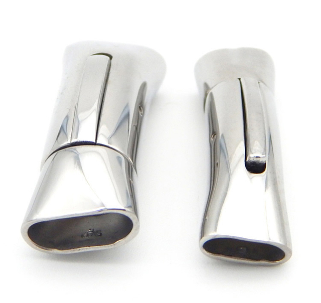 Trendy 304 Stainless Steel Clasp with Hole 7mmx3mm or 10mmx4mm for Weaving Leather Cord