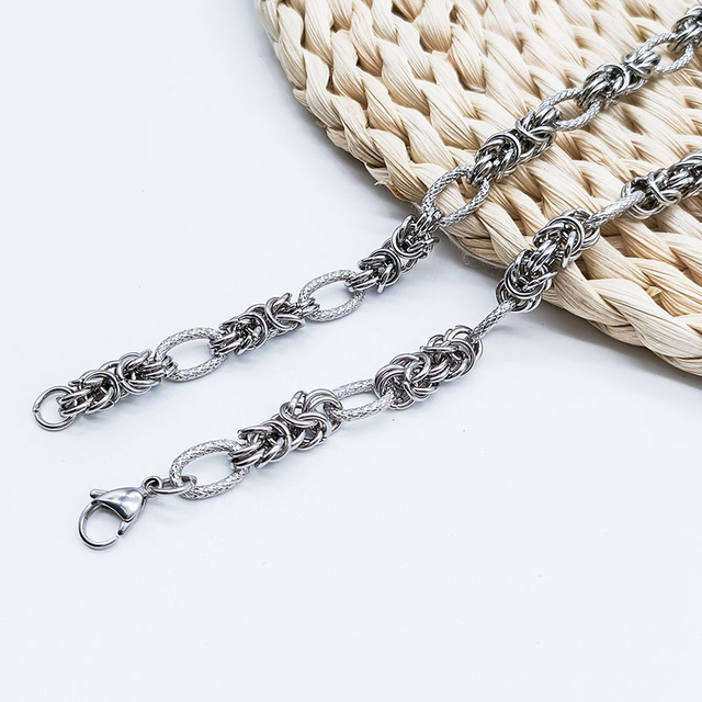 Hot Vintage Jewelry Bracelet Stainless Steel Byzantine Chain Maille Bracelet