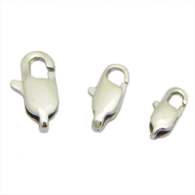 Gold Silver 9mm 11mm 13mm Vacuum Real Gold Color 304 Stainless Steel Lobster Locks Clasps Jewelry Component for Necklace DIY