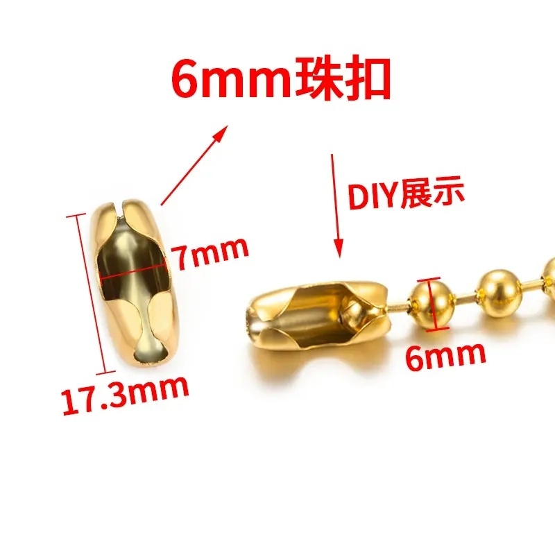 Wholesale 20PCS/Bag Stainless Steel Gold Silver Ball Chain Clasp Connector Fits 6mm Ball Bead Chain