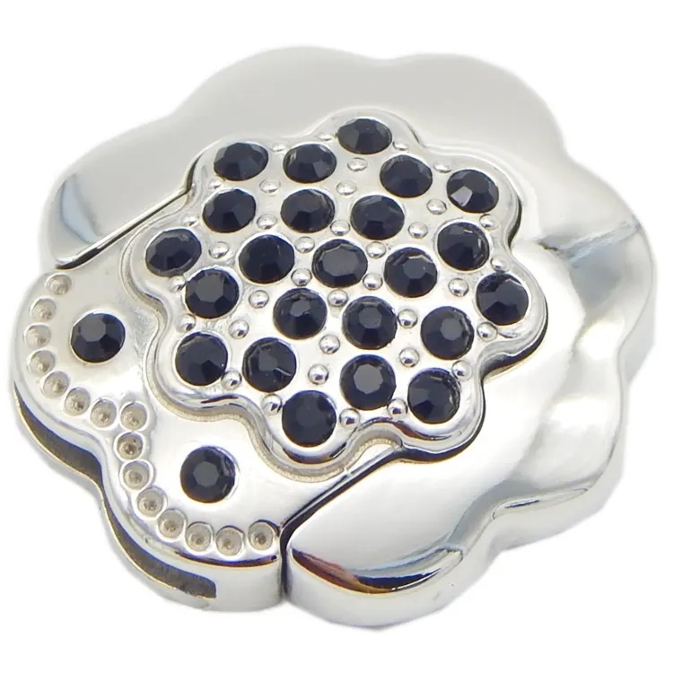 Jewelry Findings Silver Polish Black Beads Charming Shape Flat Steel Clasps 14.5X2.2mm
