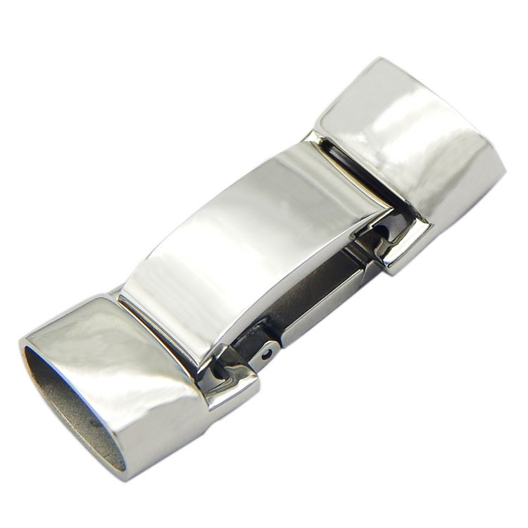 Vintage Jewellery Findings Profession Design Fold Over Stainless Steel Flat Clasps 13.5X6mm for Leather Bracelet