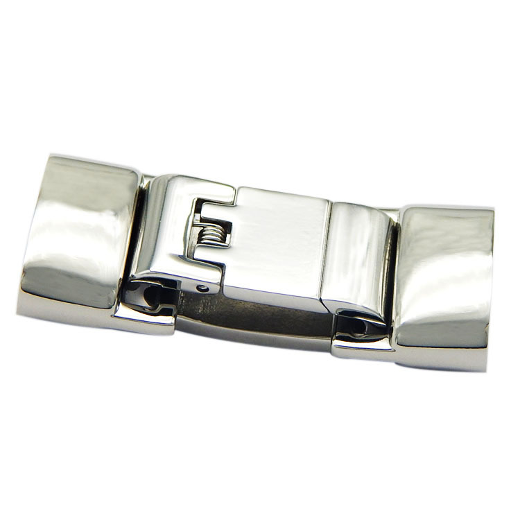 Vintage Jewellery Findings Profession Design Fold Over Stainless Steel Flat Clasps 13.5X6mm for Leather Bracelet