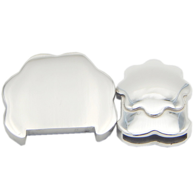 Flower Design 14.5X2.2mm Multi Strands Flat Leather Stainless Steel Jewellery Clasps