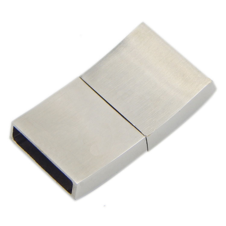 Wholesale China Jewelry Finding 14.5X3mm Shiny Surface 316L Stainless Steel Wide Leather Bracelet Cuff Clasp