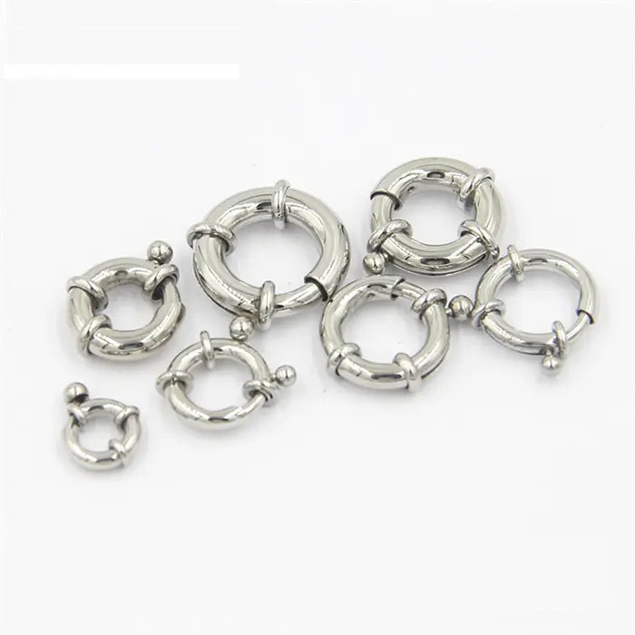 Bulk Spring Ring Clasp for Bracelets Jewelry Making, Stainless Steel Jewelry Findings Lobster Clasp 9-18mm