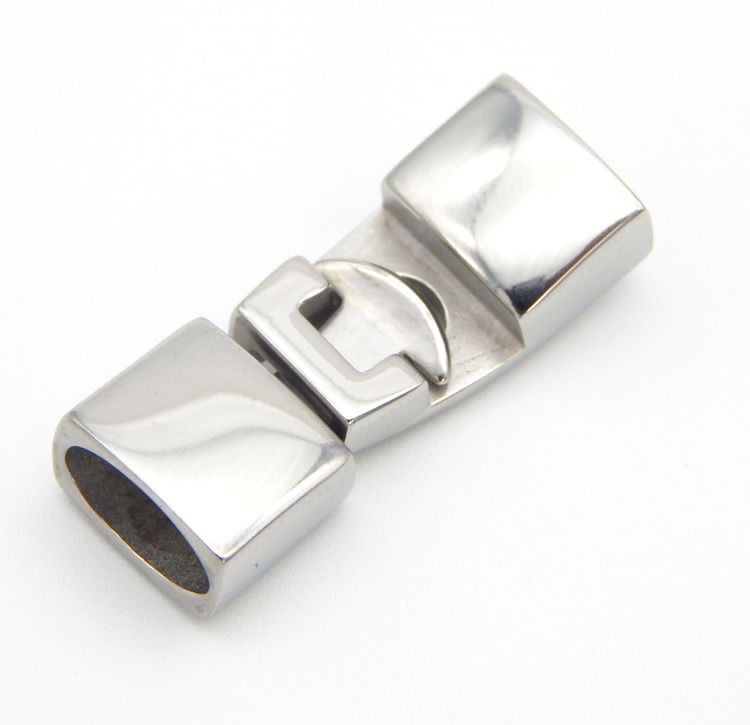 Best Seller 10.5X6.5mm Clasp Made of 100 Percent Real Stainless Steel for Regaliz Oval Licorice Greek Leather Cord