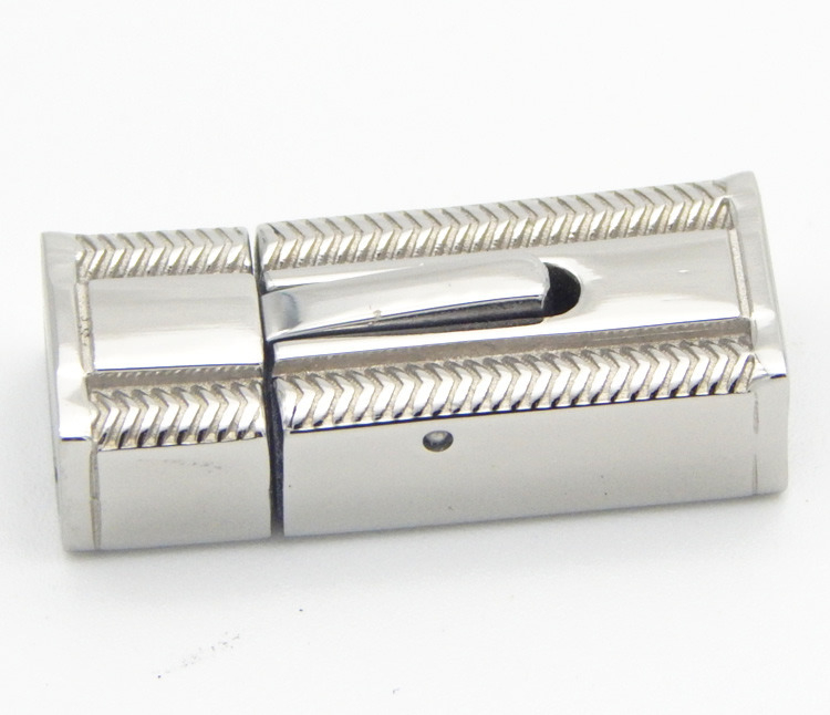 Factory Direct Negotiable Price 8X4mm Thick Flat Hole 304 Stainless Steel Clasps Flat Leather