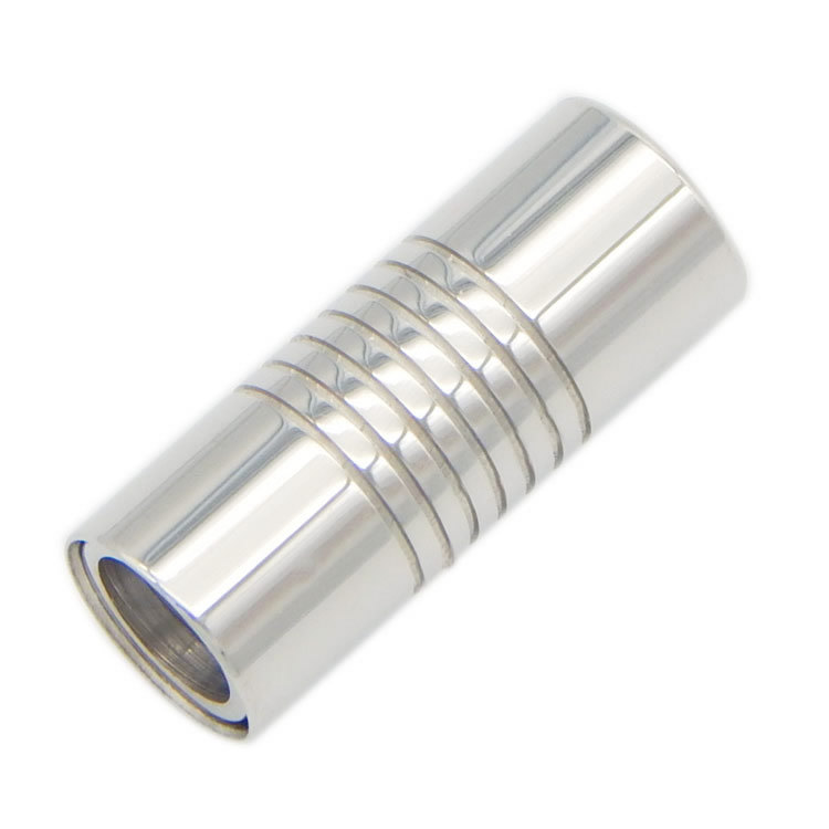 Leather Lace Holder Straight Stainless Steel Jewellery Clasps with Stripes Fits 2/3/4/5/6/7/8 mm Leather Cord