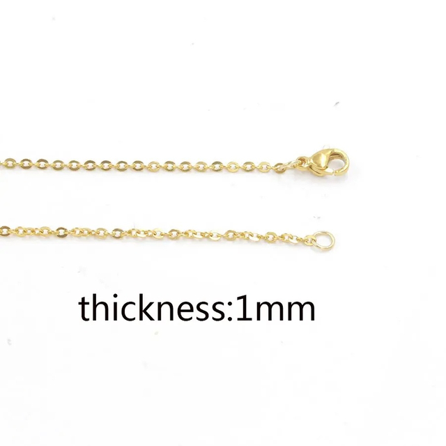 45cm Long Steel Cable Chains Necklace Thickness 1mm 1.5mm 2mm Stainless Steel Chain Necklace