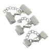 Jewelry Accessory Gold Textured Cord Ends Caps with Lobster Claw Clasp and Extender Chains 6.5/8.5/10/10.5/13mm