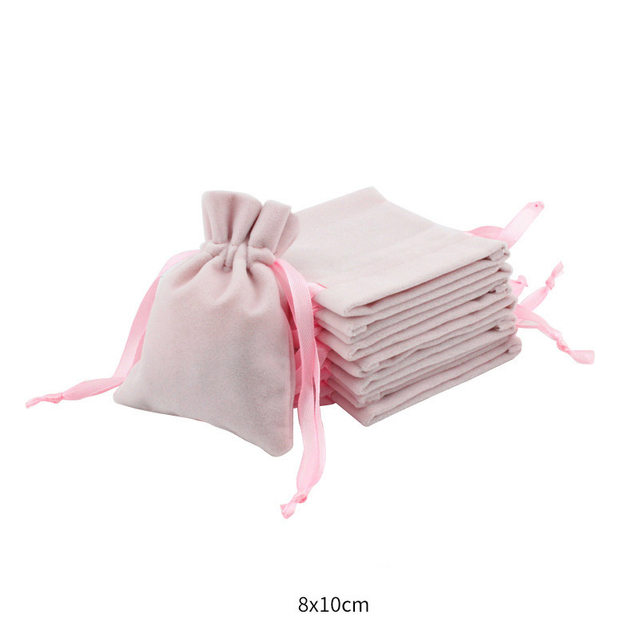 High End Custom Suede Velvet Fabric Drawstring Pouches Small Gift Perfume Storage Jewelry Packing Bags