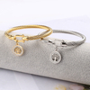 Custom Logo Cable Twisted Stainless Steel Bracelet with Diamond-Encrusted Tree of Life Pendant for Man and Women