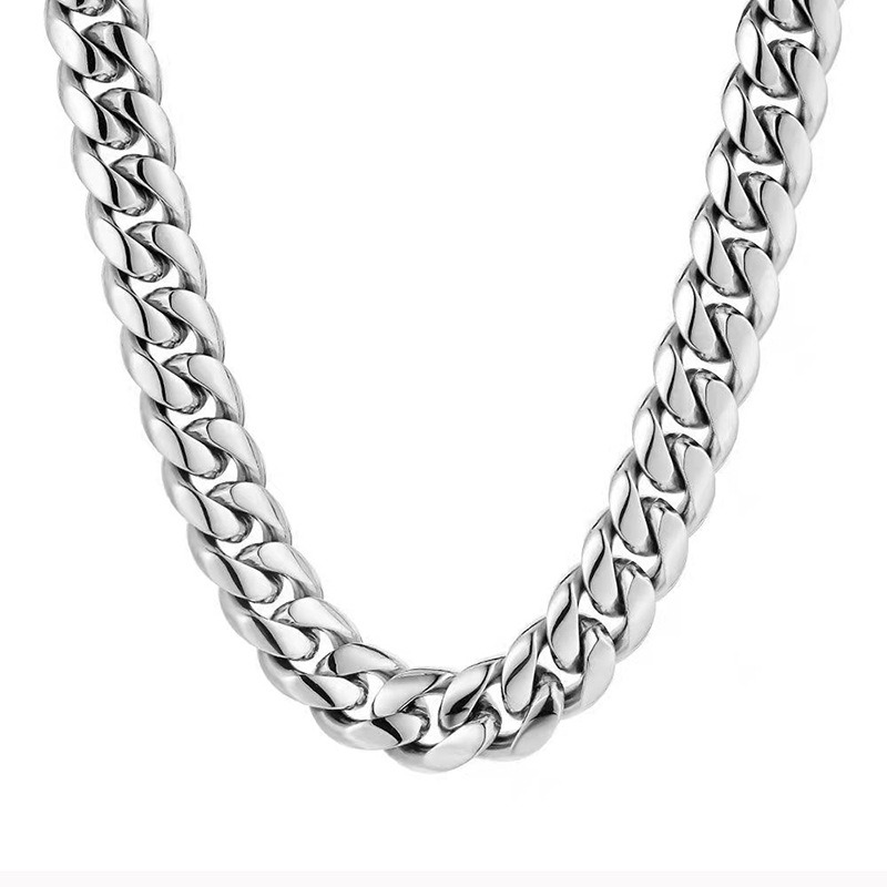 Wholesale Stainless Steel Metal Gold Plated Jewelry Cuban Chain Necklace