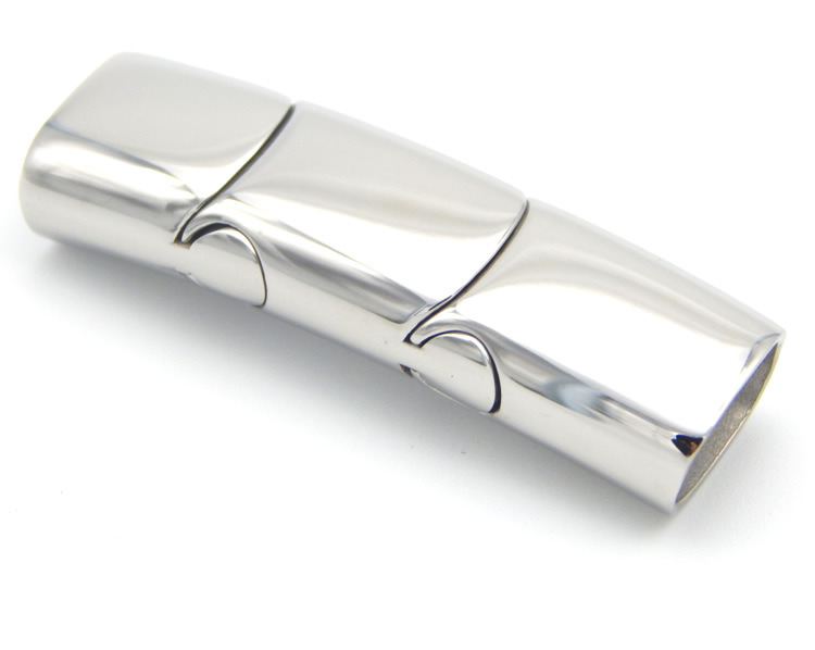 Unique Design 12X6mm Inner Size Stainless Steel Slide-in End Hook Magnetic Clasp for Flat Leather Jewelry Connectors