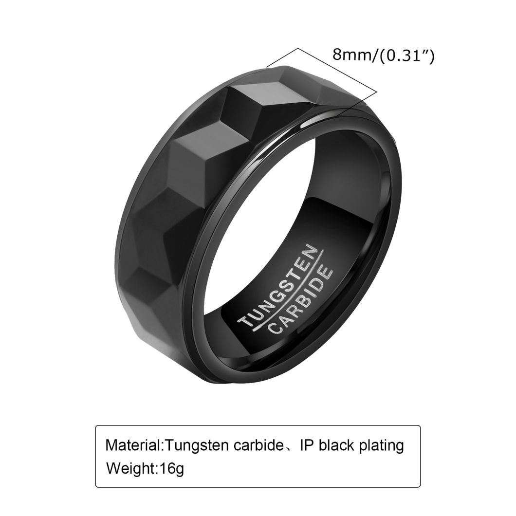 Black Gold Plated Wedding Band Tungsten Carbide Rings for Men