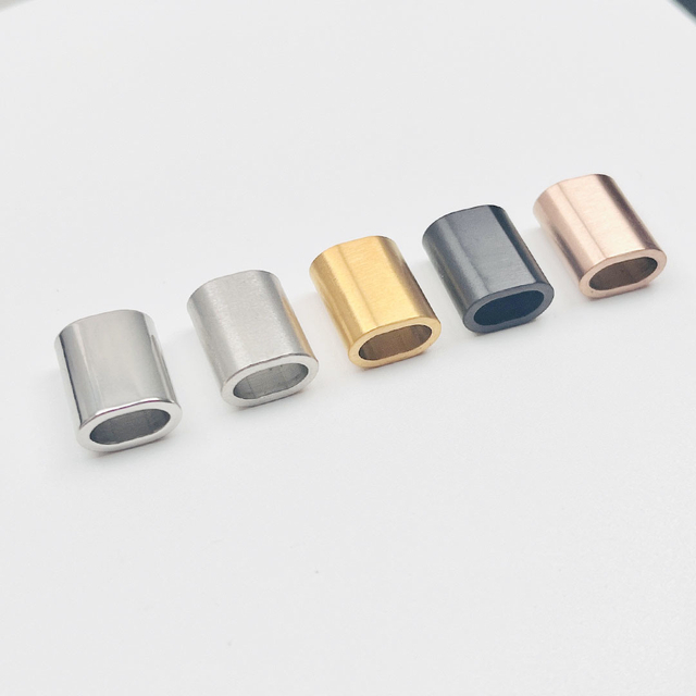 4 Colors Oval Holes Stainless Steel Sleeve Connector Tube for 4mm Cable or Cord