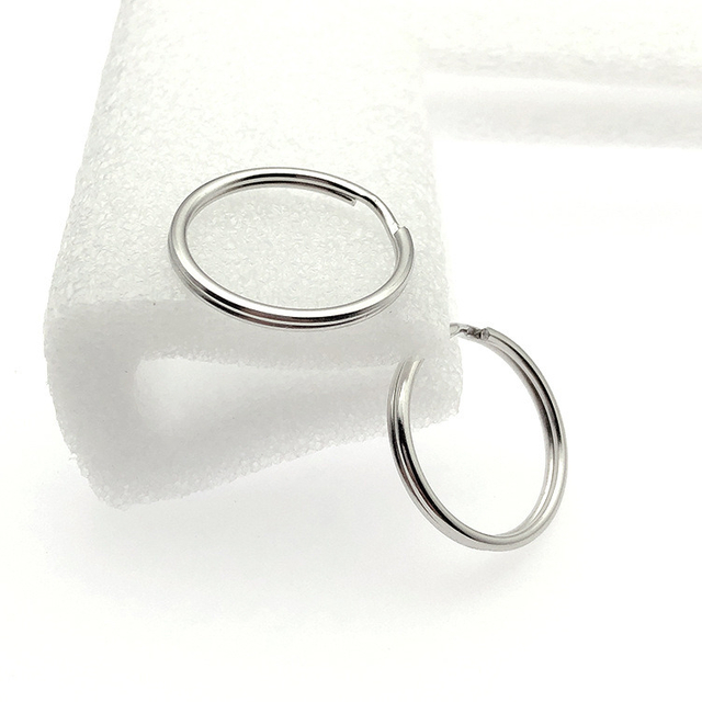 DIY Unisex Fashion Jewelry 304 Stainless Steel Key Split Ring Round Polished Different Size for Choice Original Color