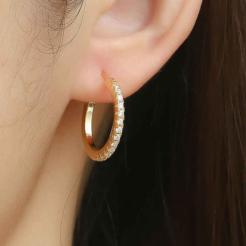 Wholesale Fancy Fashion Jewelry Plated 18K Gold Brass Earring Hoop Ladies Earrings