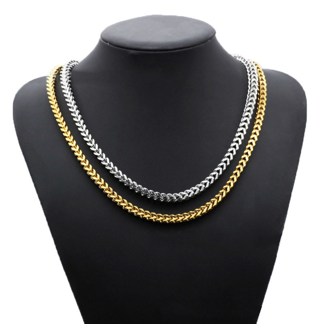 New Gold Plated Stainless Steel Mens Necklace Hip Hop Punk 6mm Front and Back Chain Miami Cuban Link Chain