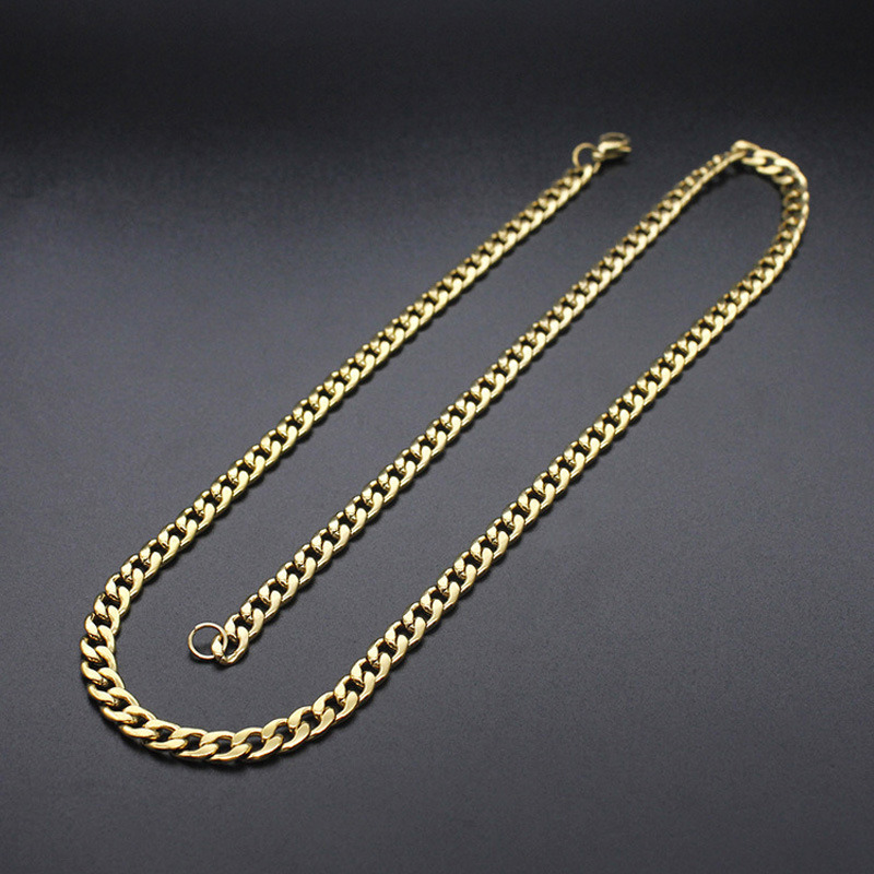 Hot-Sale Curb Cuban Link Chainstainless Steel Necklace for Men Women