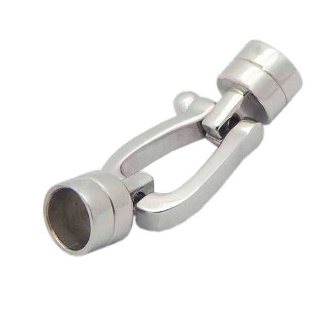 New Style U-Shaped Clasps 3mm 4mm 5mm 6mm Hole Stainless Steel Clasp Leather Bangle Buckle Accessories Bracelet for Jewelry Making